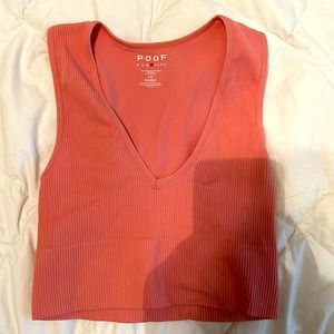 Pink workout/lounge wear top.